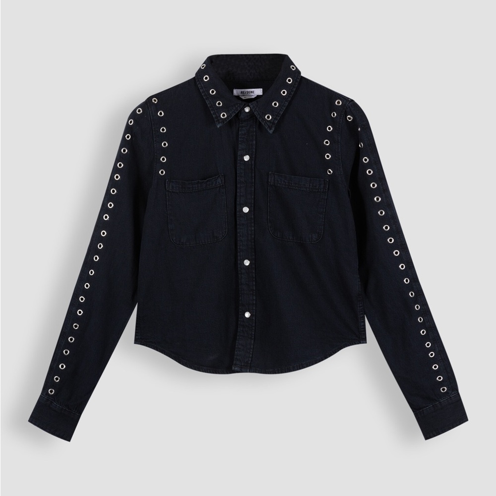 RE/DONE
Grommet blacken blue (blouse with eyelets)